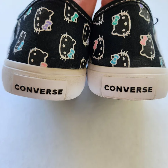 Converse Hello Kitty Print Collab Chuck Taylor Low Sneakers Black Cute Cat 7 - Picture 9 of 16